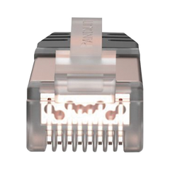 Plug RJ45 Cat6A Blindado, Para Cable Calibre 23-24 AWG, Chapado en Oro de 50 micras, Paquete de 100 piezas
