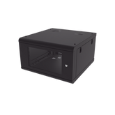 Gabinete de Pared con Puerta de Cristal Templado, 635 mm de Profundidad, 6U Rack de 19 in, Acero Reforzado
