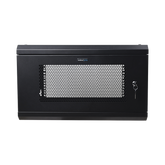Gabinete de Pared de 6U con Puerta Perforada, 455 mm de Profundidad Total, Rack de 19'', Acero Reforzado Color Negro