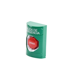 Botón de Salida de Emergencia , Texto en Español, Acción Mantenida, Girar para Restablecer, LED de iluminación