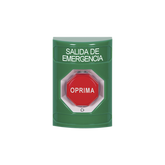 Botón de Salida de Emergencia , Texto en Español, Acción Mantenida, Girar para Restablecer, LED de iluminación