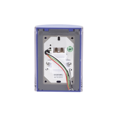 Botón Multipropósito, Color Azul, De Superficie, Con Tapa De Policarbonato, Con Bocina Pre Alarma, Solo Interior, Llave Para Restablecer, Texto De Emergencia, Español