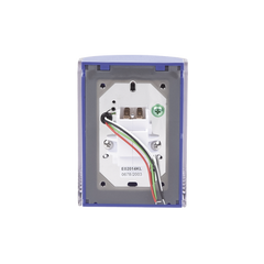 ?Botón Multipropósito, Color Azul, De Superficie, Con Tapa De Policarbonato, Con Bocina Pre Alarma, Solo Interior, Llave Para Restablecer, Texto De Emergencia, Español