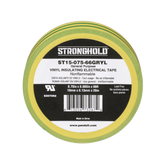 Cinta Eléctrica STRONGHOLD para Aislar, de PVC, Uso Construcción General en Tierras Físicas, Grosor de 0.13 mm (5 mil), Ancho de 19.05 mm, y 20.12 m de Largo, Color Amarillo/Verde.