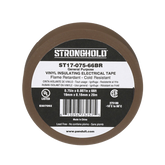 Cinta Eléctrica STRONGHOLD para Aislar, de PVC, Uso General Reparación y Mantenimiento, Grosor de 0.18mm (7 mil), Ancho de 19mm, y 20.12m de Largo, Color Café