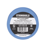 Cinta Eléctrica STRONGHOLD para Aislar, de PVC, Uso General Reparación y Mantenimiento, Grosor de 0.18mm (7 mil), Ancho de 19mm, y 20.12m de Largo, Color Azul