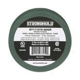 Cinta Eléctrica STRONGHOLD para Aislar, de PVC, Uso General Reparación y Mantenimiento, Grosor de 0.18mm (7 mil), Ancho de 19mm, y 20.12m de Largo, Color Verde
