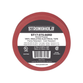 Cinta Eléctrica STRONGHOLD para Aislar, de PVC, Uso General Reparación y Mantenimiento, Grosor de 0.18mm (7 mil), Ancho de 19mm, y 20.12m de Largo, Color Rojo