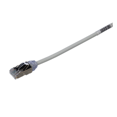 Patch Cord Cat6A, Diametro Reducido 28 AWG, Blindado S/FTP, CM/LS0H, 20 cm, Color Gris
