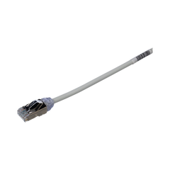 Patch Cord Cat6A, Diametro Reducido 28 AWG, Blindado S/FTP, CM/LS0H, 1 Metro (3.28 Pies), Color Gris