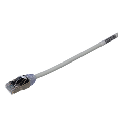 Patch Cord Cat6A, Diametro Reducido 28 AWG, Blindado S/FTP, CM/LS0H, 2 Metros (6.56 Pies), Color Gris