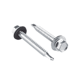Tornillo -Pija cabeza hexagonal con rondana y punta de broca #14 x 3/4", 100 piezas.