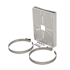 Montaje universal galvanizado para instalación de cámaras en poste 2" a 5" color gris galvanizado