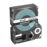 Casete de Etiquetas de Vinilo de Cinta Continua, Color Negro Sobre Blanco, Uso Interior/Exterior, 12 (0.5 Pulgadas) mm de Ancho x 7 Metros (22.97 Pies) de Largo