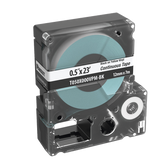 Casete de Etiquetas de Vinilo de Cinta Continua, Color Negro Sobre Blanco, Uso Interior/Exterior, 12 (0.5 in) mm de Ancho x 7 Metros de Largo
