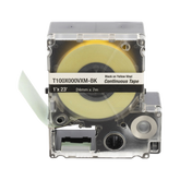 Casete de Etiquetas de Vinilo de Cinta Continua, Color Negro Sobre Amarillo, Uso Interior/Exterior, 24 mm (0.94 Pulgadas) de Ancho x 7 Metros (23 Pies) de Largo