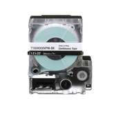 Casete de Etiquetas de Vinilo de Cinta Continua, Color Negro Sobre Blanco, Uso Interior/Exterior, 36 mm (1.42 Pulgadas) de Ancho x 7.6 Metros (24.93 Pies) de Largo
