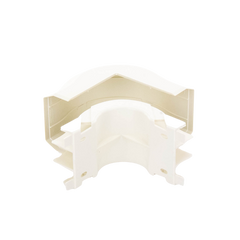 Esquinero exterior, para uso con canaleta T45, Material PVC Rígido, Color Blanco Mate