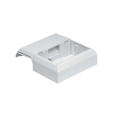 Caja Superficial Con Bisagras de Instalación a Presión, Para Canaletas T45, Material PVC Rígido, Color Blanco Mate