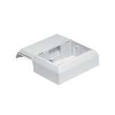 Caja Superficial Con Bisagras de Instalación a Presión, Para Canaletas T45, Material PVC Rígido, Color Blanco Mate