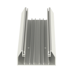 Base para canaleta T-70, de PVC rígido, con orificios perforados para montaje, 103.3 x 44.9 x 2400 mm, Color Blanco Mate