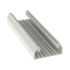 Base para canaleta T-70, de PVC rígido, con orificios perforados para montaje, 103.3 x 44.9 x 2400 mm, Color Blanco Mate