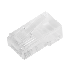 Bote con 100 Piezas de Plug Modular RJ45 Cat5e sin Blindaje, Chapado de Oro a 30 Micras para Durabilidad Extrema