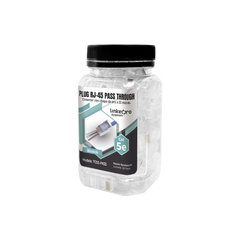Bote con 100 Plugs Pass Through RJ45 Cat5e Blindado, Chapado de Oro a 30 Micras para Durabilidad Extrema