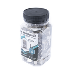 Bote con 100 Piezas de Plug Modular RJ45 Cat6 Blindado con Pin de Tierra, Chapado de Oro a 30 Micras para Durabilidad Extrema
