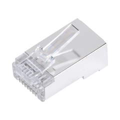 Bote con 100 Plugs Pass Through RJ45 Cat6 Blindado Chapado de Oro a 30 Micras para Durabilidad Extrema