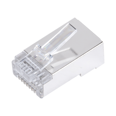 Bote con 100 Plugs Pass through RJ45 Cat6 BLINDADO chapado de oro a 30 micras para durabilidad extrema