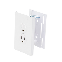 Contacto eléctrico doble, soporte y tapa color blanco de PVC auto extinguible, para canaleta TEK100 (5591-10200)