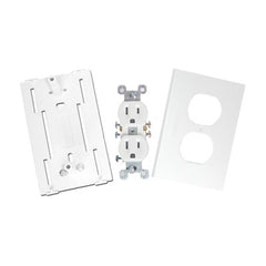 Contacto eléctrico doble, soporte y tapa color blanco de PVC auto extinguible, para canaleta TEK100 (5591-10200)