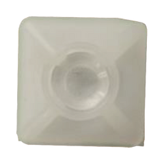 Base Autoadherible para Cinchos Práctica y Eficiente para la Organización y Fijación de Cables, Fabricada en Nylon Resistente y de Color Natural con una Medida de 19x19 mm, Paquete con 100 Piezas (4210-00001)
