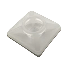 Base Autoadherible para Cinchos Práctica y Eficiente para la Organización y Fijación de Cables, Fabricada en Nylon Resistente y de Color Natural con una Medida de 19x19 mm, Paquete con 100 Piezas (4210-00001)