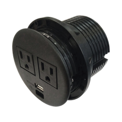 Multicontactos Empotrable Doble/ USB A & C, Color Negro, No Incluye Cable de Poder (11000-83604)