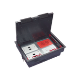 Caja de piso para cuatro módulos universales (Socket M4), para alimentación eléctrica y redes de datos (11000-43401) No incluye faceplates