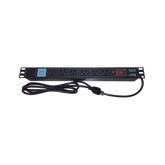 Tomacorriente Horizontal (PDU) de 6 contactos (NEMA 5-15R) + 2 USB para instalación en Rack de 19", 1UR, 125 Vca/ 15 A (THE0040091001001)