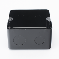 Caja de Registro de Acero Galvanizado, 10x10 cm (3.94x3.94 Pulgadas), Color Negro (11000-00000)