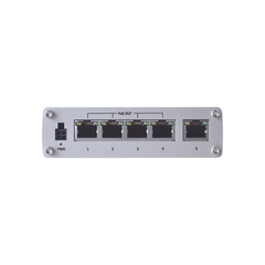 Switch Industrial No-Administrable 5 puertos Gigabit, PoE en 4 puertos 802.3af/at (120W)