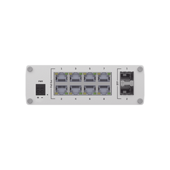 Switch Industrial No-Administrable 8 puertos Gigabit PoE 802.3af/at, 2 puertos SFP