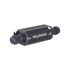 Extensor PoE / 100 Metros / Intemperie (IP66) / 60 Watts / 1 Puerto de Entrada / 1 Puerto de Salida PoE / No requiere alimentación.