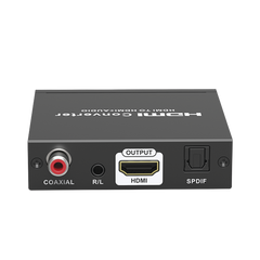 Extractor de Audio de HDMI a HDMI + Audio / Salida de Audio Digital o Análoga / SPDIF / Toslink / Auxiliar 3.5mm (Estéreo) / Salida HDMI solo video / Soporta ARC / HDR / HDCP / Separa el Audio del Contenido HDMI .