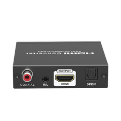 Extractor de Audio de HDMI a HDMI + Audio / Salida de Audio Digital o Análoga / SPDIF / Toslink / Auxiliar 3.5mm (Estéreo) / Salida HDMI solo video / Soporta ARC / HDR / HDCP / Separa el Audio del Contenido HDMI .
