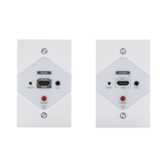 Kit Extensor HDMI en PLACAS DE PARED para distancias de 40 metros / Resolución 1080P @ 60 Hz / Cat 6/6A/ 7 / HDR/ Cero Latencia / Soporta Control Remoto / Placa de pared de 2.74 x 4.49” (tamaño estándar de EE.UU.).