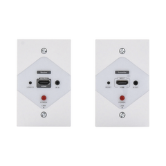 Kit Extensor HDMI en PLACAS DE PARED para distancias de 40 metros / Resolución 1080P @ 60 Hz / Cat 6/6A/ 7 / HDR/ Cero Latencia / Soporta Control Remoto / Placa de pared de 2.74 x 4.49” (tamaño estándar de EE.UU.).