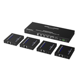 Kit Divisor y Extensor HDMI | 1x4 | Hasta 70 m |Resolución 4K @ 60 Hz | Cat 6/6a/7 | IPCOLOR | CERO LATENCIA | Puerto S/PDIF | EDID | RS232 | Salida Loop / PoC