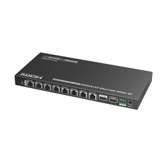 Kit Divisor y Extensor HDMI | 1x8 | Hasta 70 m |Resolución 4K @ 60 Hz | Cat 6/6a/7 | IPCOLOR | CERO LATENCIA | Puerto S/PDIF | EDID | RS232 | Salida Loop / PoC