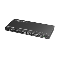 Kit Divisor y Extensor HDMI | 1x8 | Hasta 70 m |Resolución 4K @ 60 Hz | Cat 6/6a/7 | IPCOLOR | CERO LATENCIA | Puerto S/PDIF | EDID | RS232 | Salida Loop / PoC