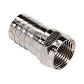 Conector F Macho, Plegable de Doble Blindaje para cable RG-6, Cuerpo de Bronce Niquelado.